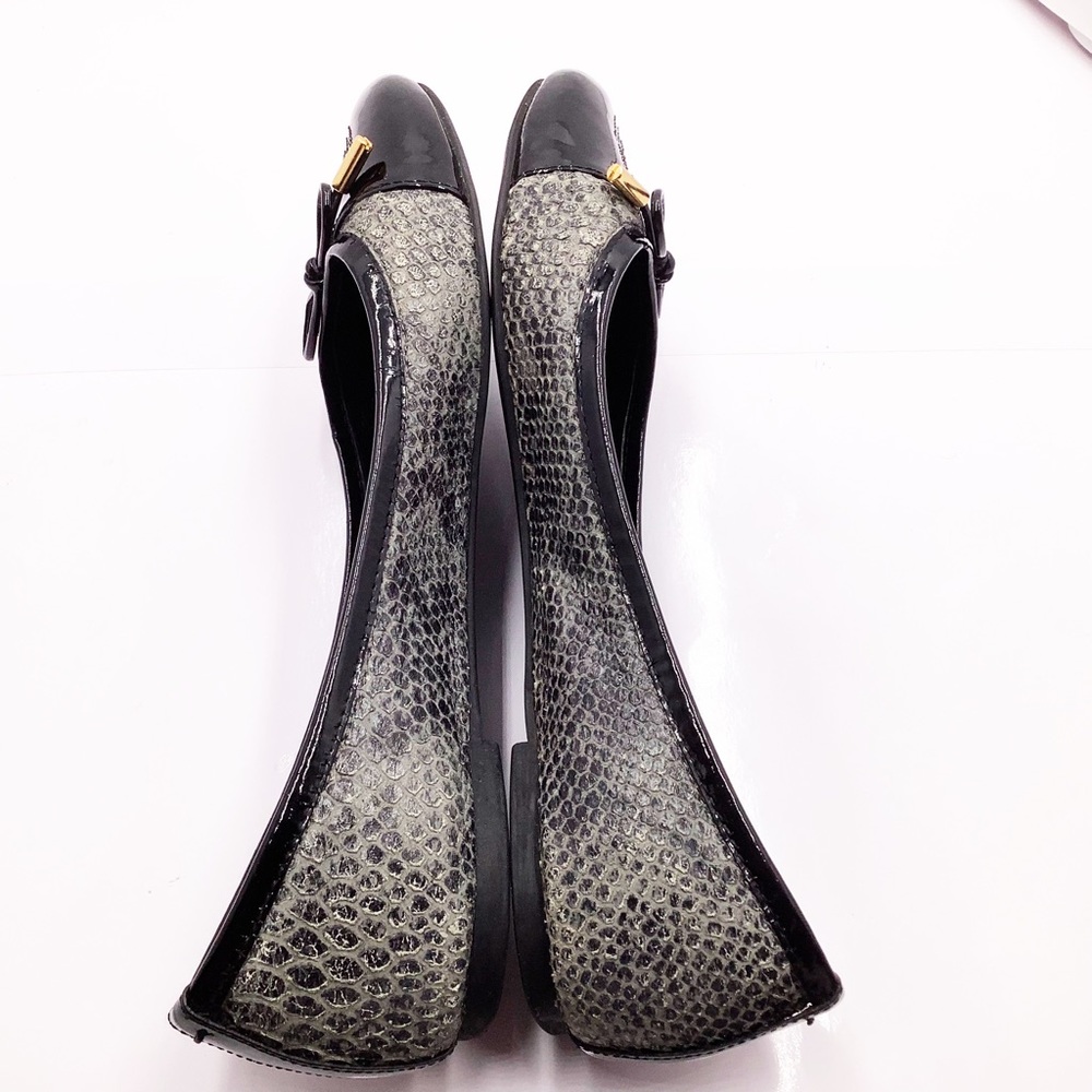 {Tory Burch} Snake & Patent Leather Flats - Picture 7 of 12